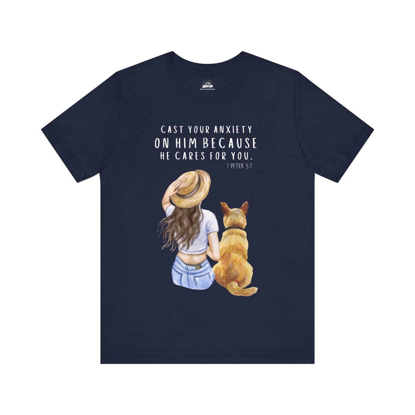 Inspirational Faith Tee | Cast Your Anxiety On Him | Unisex Jersey Short Sleeve Shirt