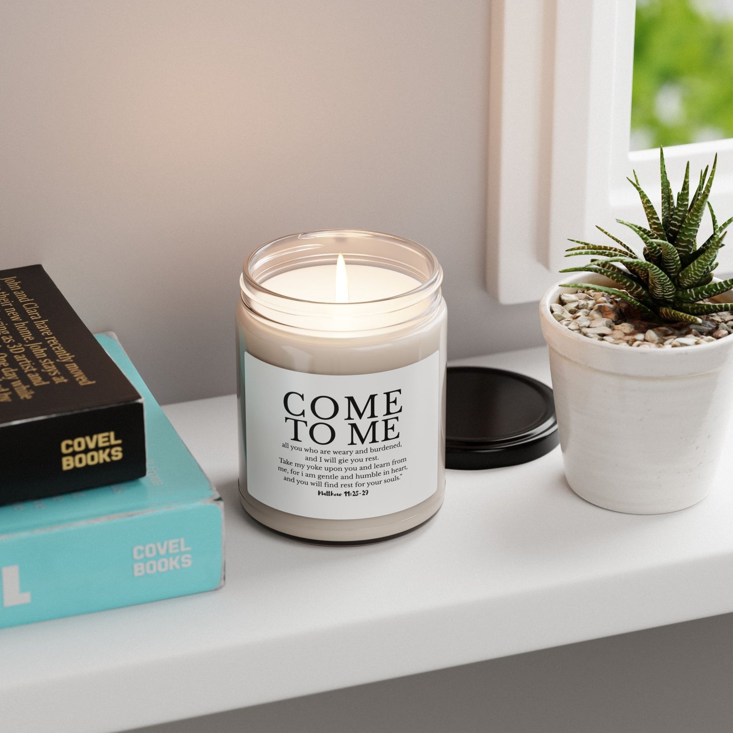 "Come to Me" – Christian Scripture Candle (Matthew 11:28)