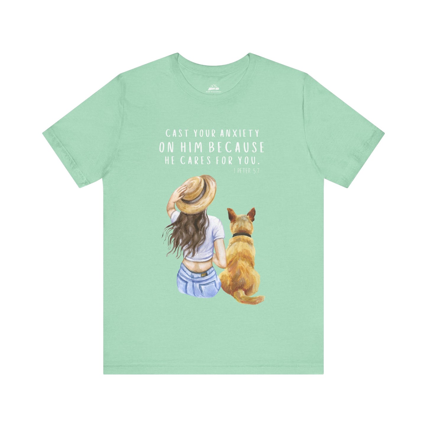 Inspirational Faith Tee | Cast Your Anxiety On Him | Unisex Jersey Short Sleeve Shirt