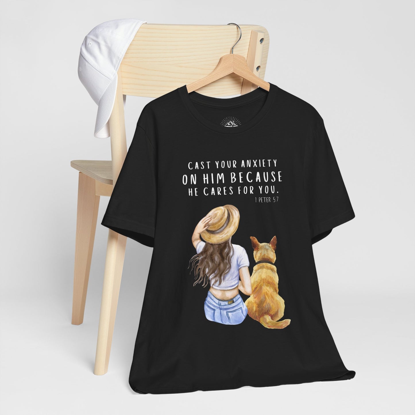 Inspirational Faith Tee | Cast Your Anxiety On Him | Unisex Jersey Short Sleeve Shirt