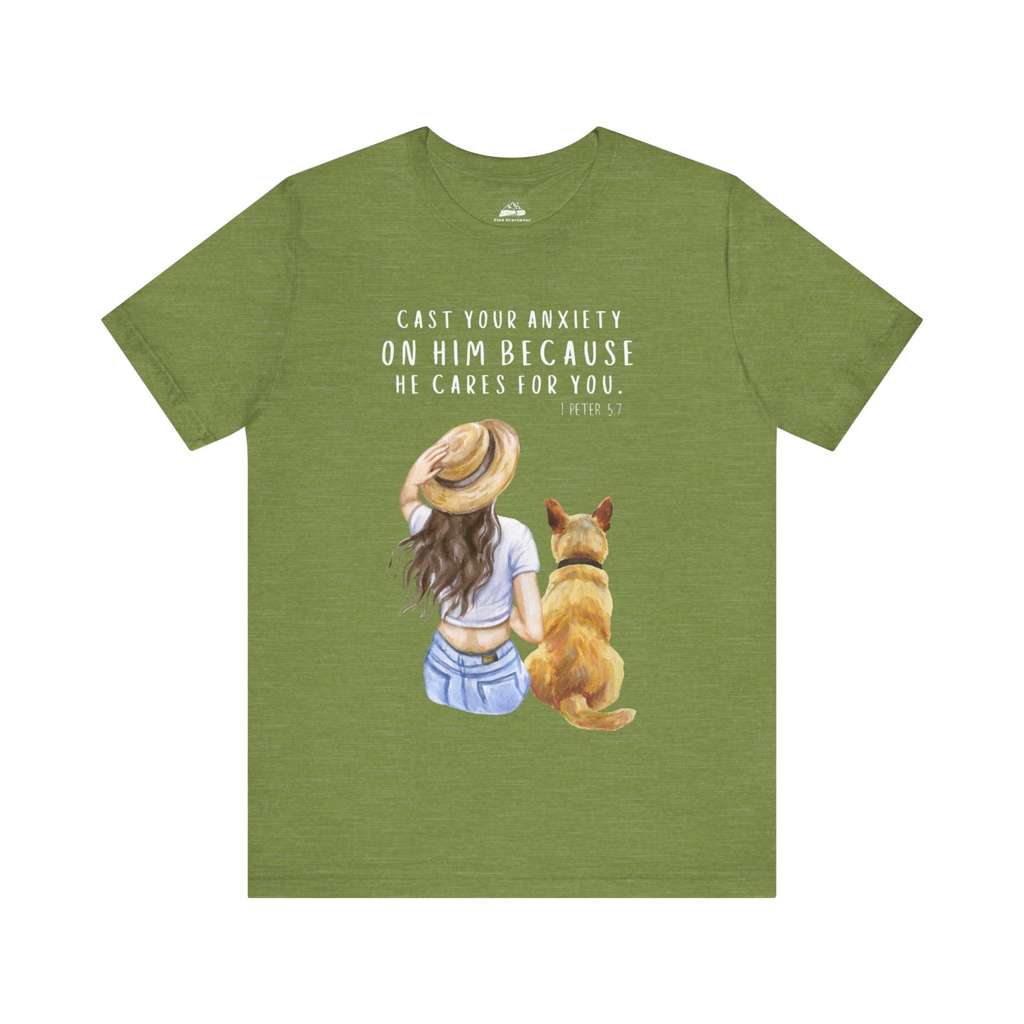 Inspirational Faith Tee | Cast Your Anxiety On Him | Unisex Jersey Short Sleeve Shirt