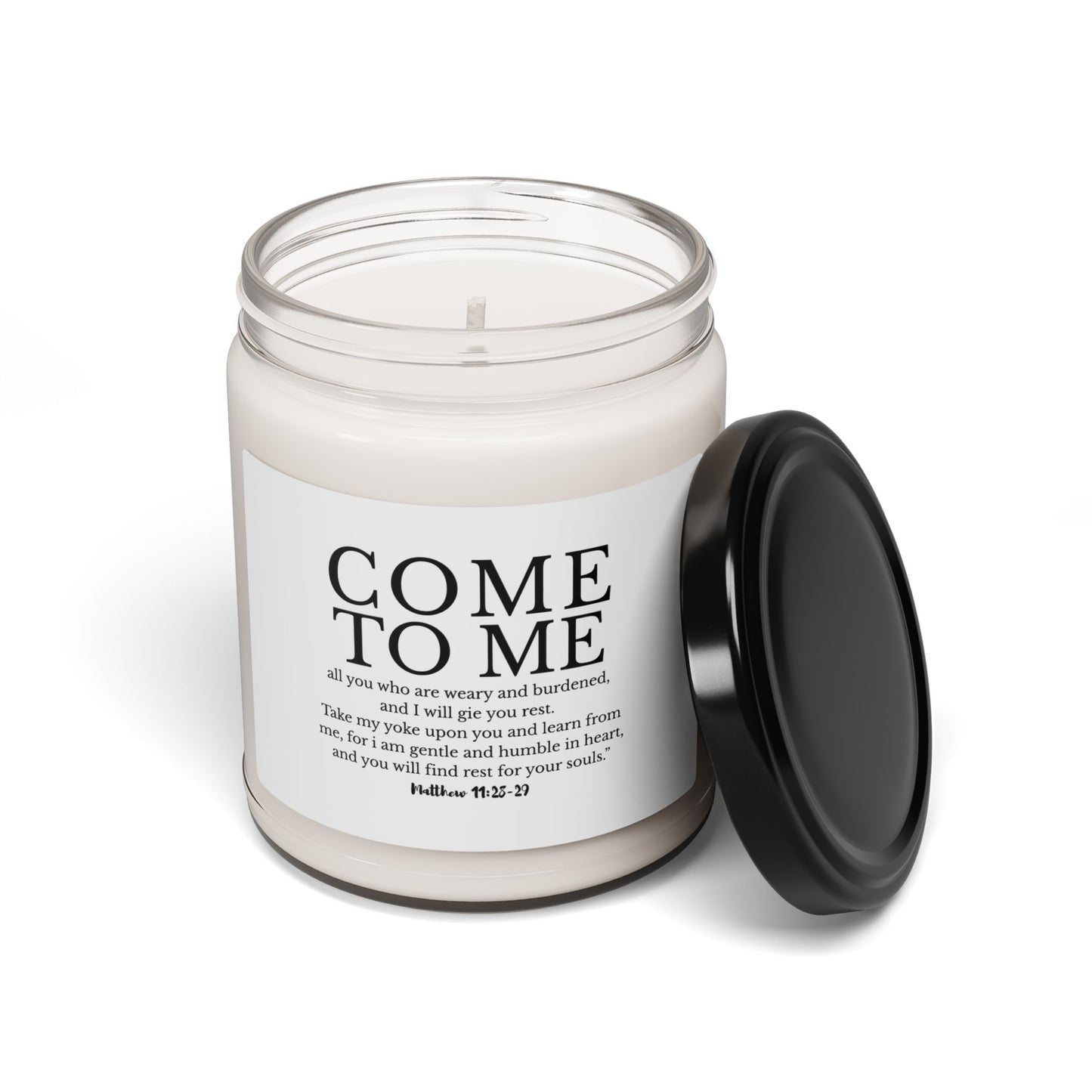 "Come to Me" – Christian Scripture Candle (Matthew 11:28)