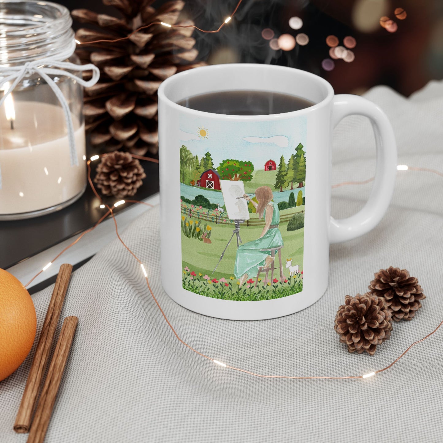 Peaceful Painter” Nature-Inspired Coffee Mug | Perfect Gift for Nature Lovers
