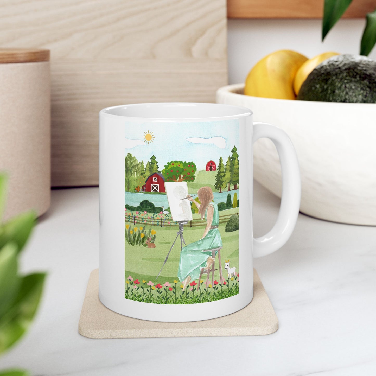 Peaceful Painter” Nature-Inspired Coffee Mug | Perfect Gift for Nature Lovers
