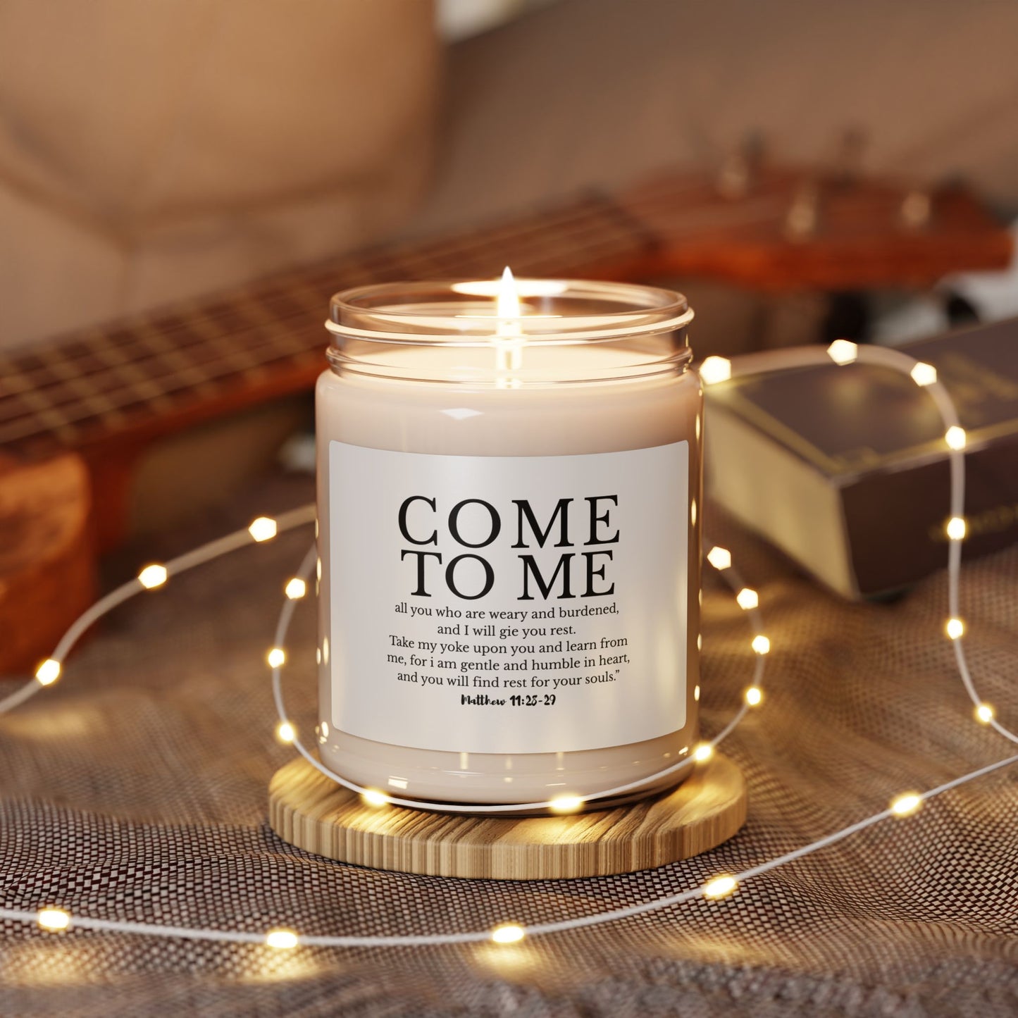 "Come to Me" – Christian Scripture Candle (Matthew 11:28)