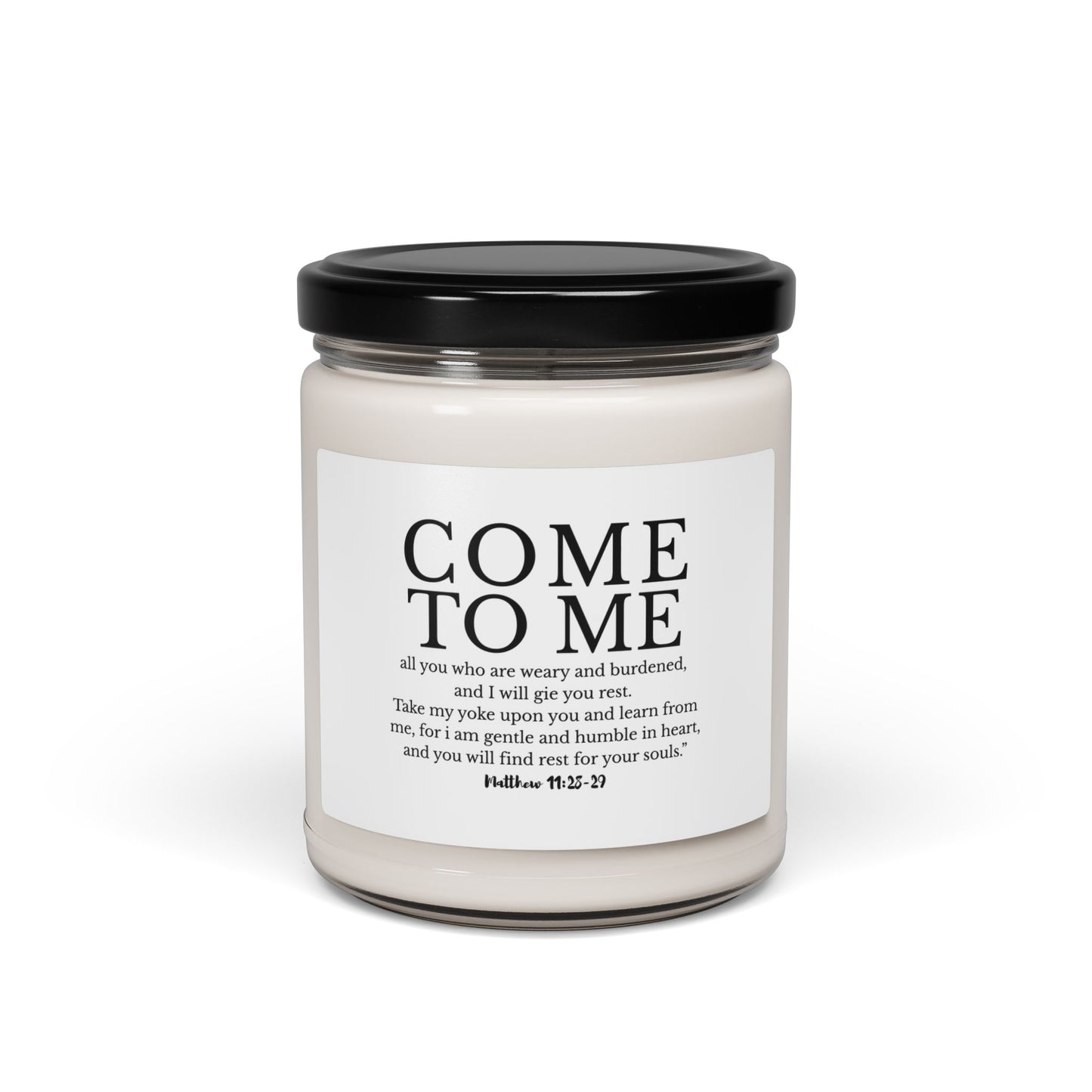 "Come to Me" – Christian Scripture Candle (Matthew 11:28)